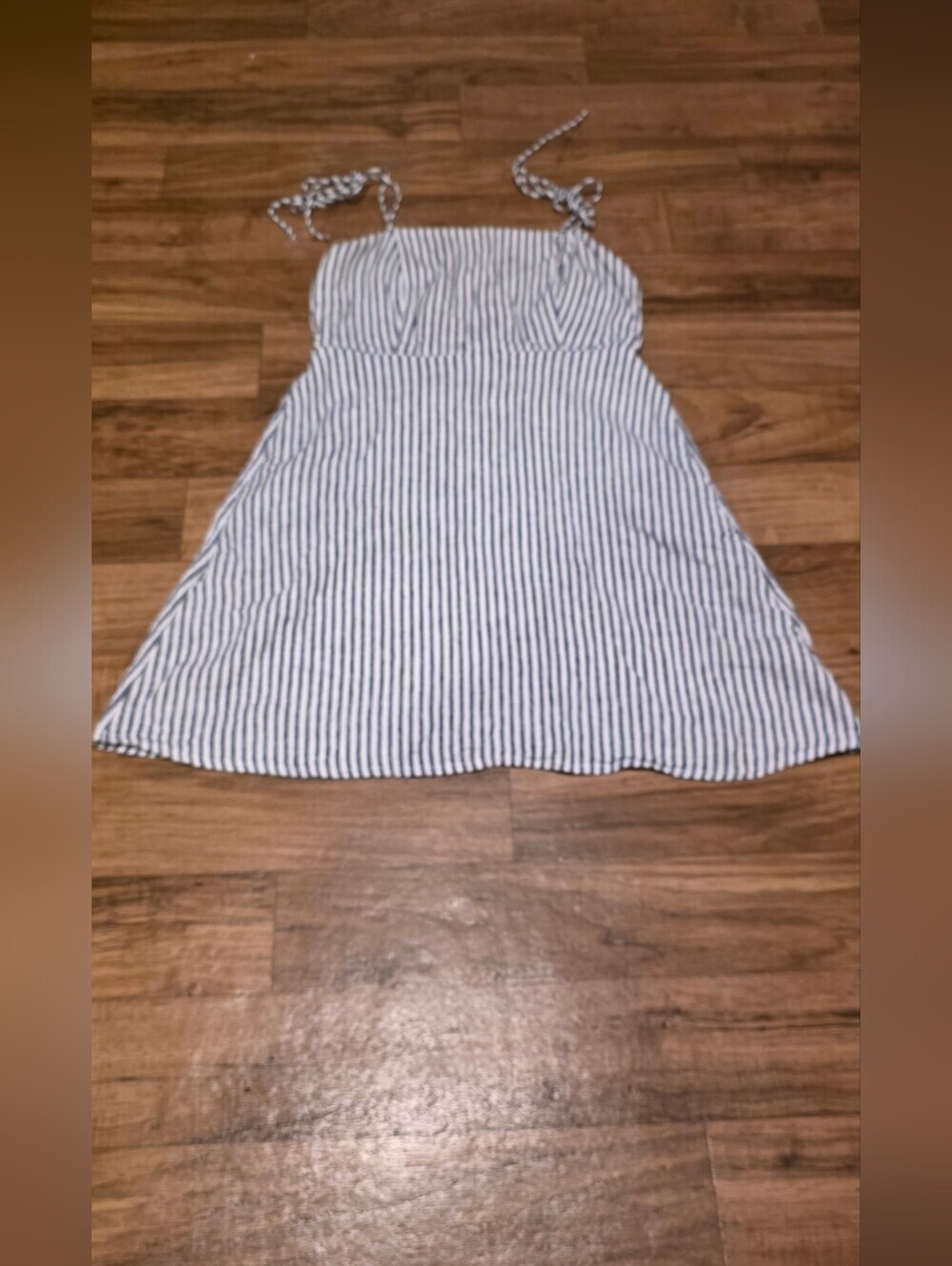 Striped Blue & White Tie-Strap  Dress